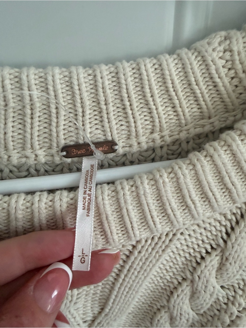 Free People Cream Cable Knit Crew Sweater - Picture 4 of 4